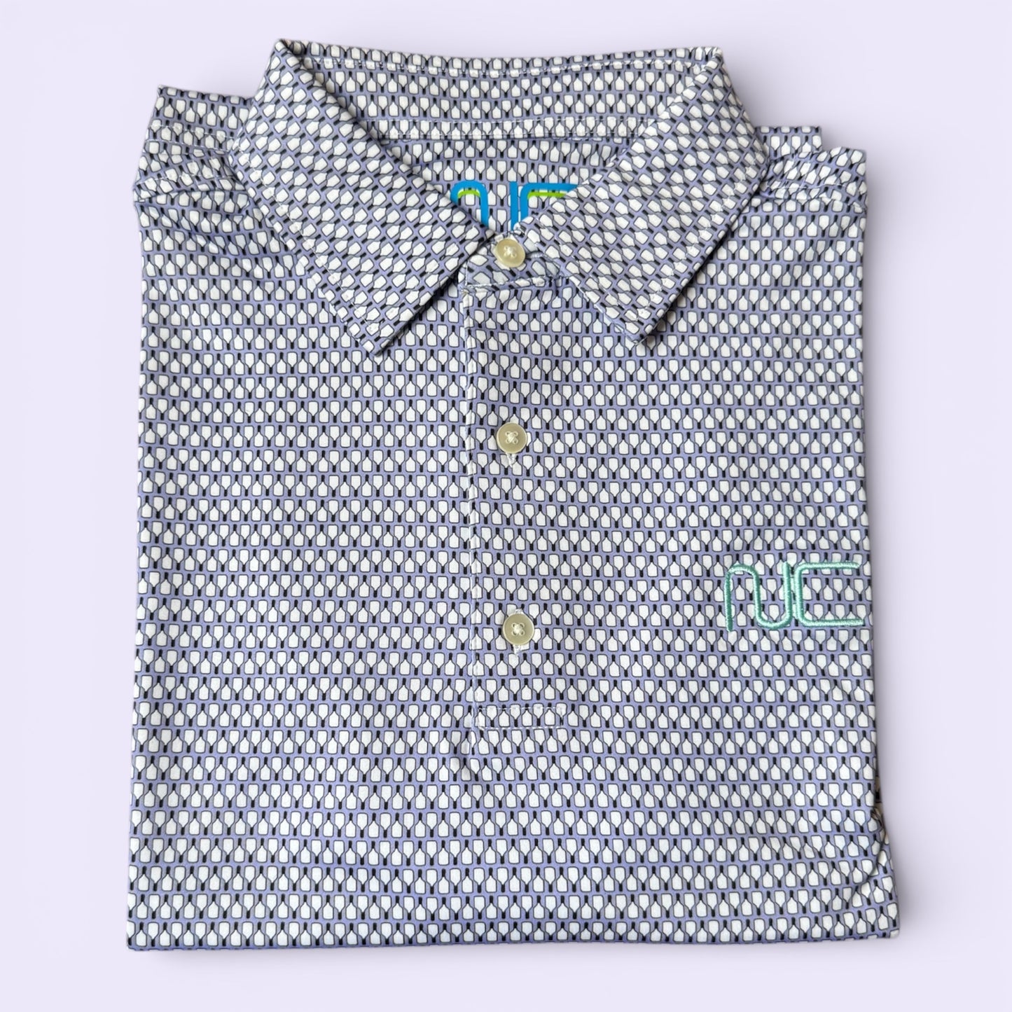 Performance Polo | purple + paddle pattern