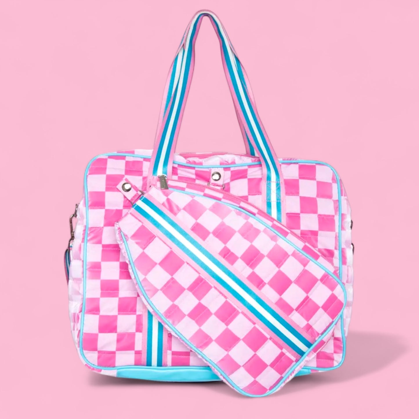 Pickleball Bag | pink checkerprint