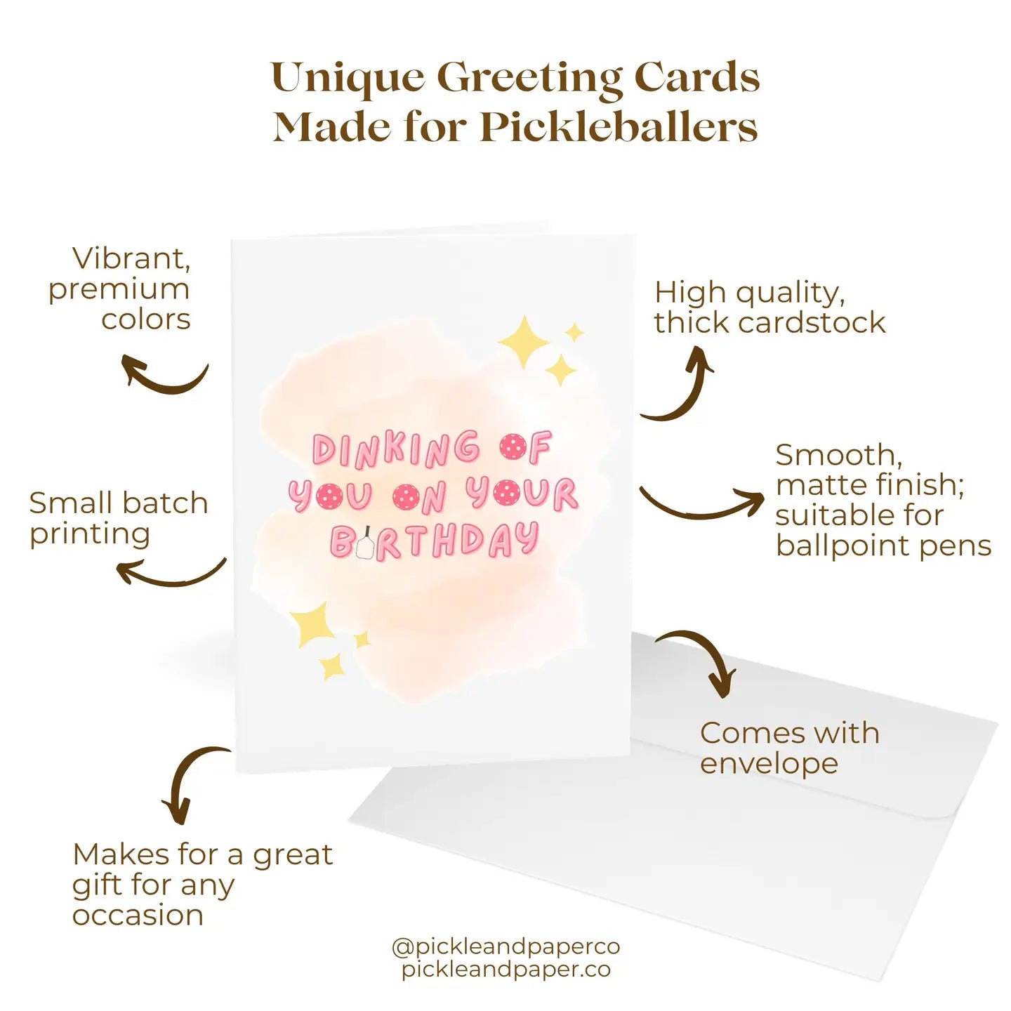 Pickleball Birthday Card | DINKING OF YOU ON YOUR BIRTHDAY