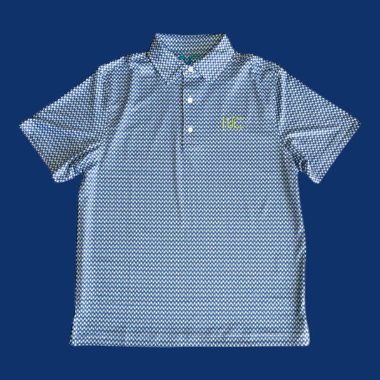 IN STORE ONLY! Performance Polo | blue + paddle pattern