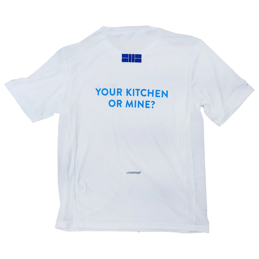 Men's Pickleball Shirt - White Performance Your Kitchen or Mine