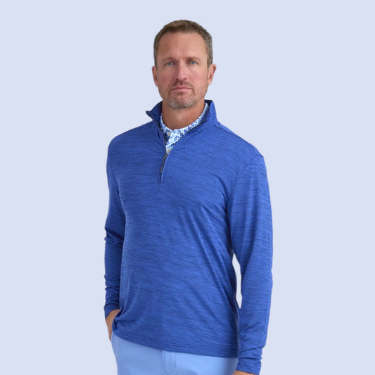 Bermuda Sands Quarter Zip Top | indigo blue