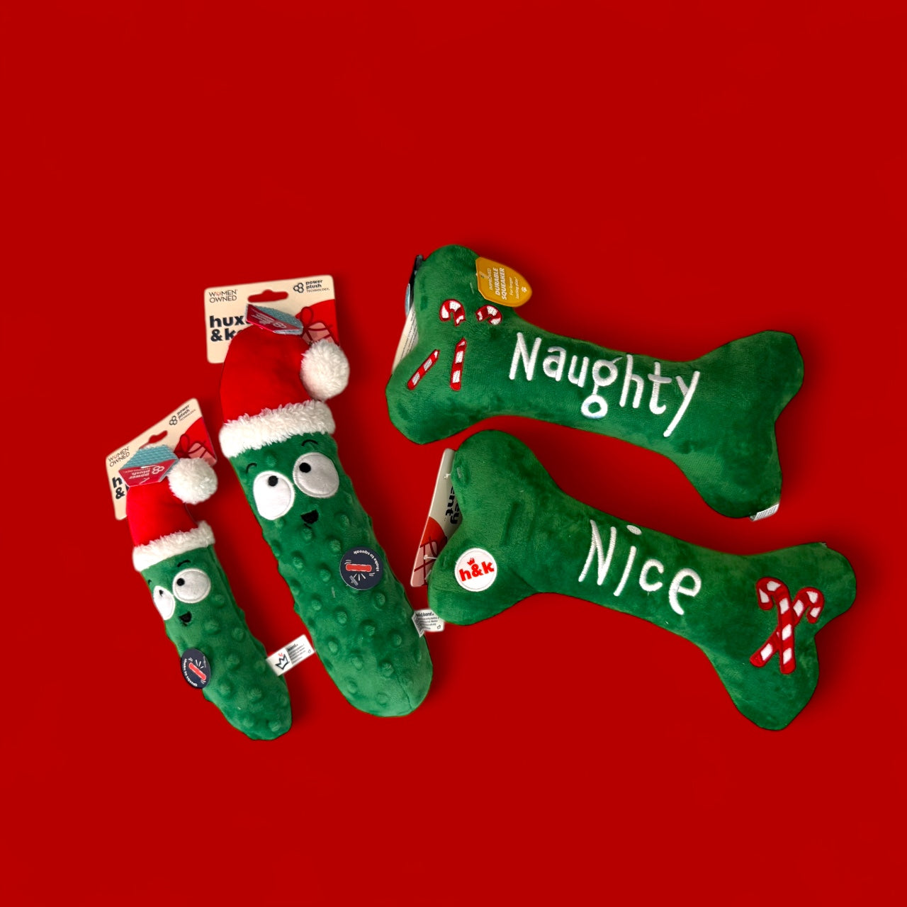 Fetchies® Dilly Claus Dog Toy | holiday pickle SMALL
