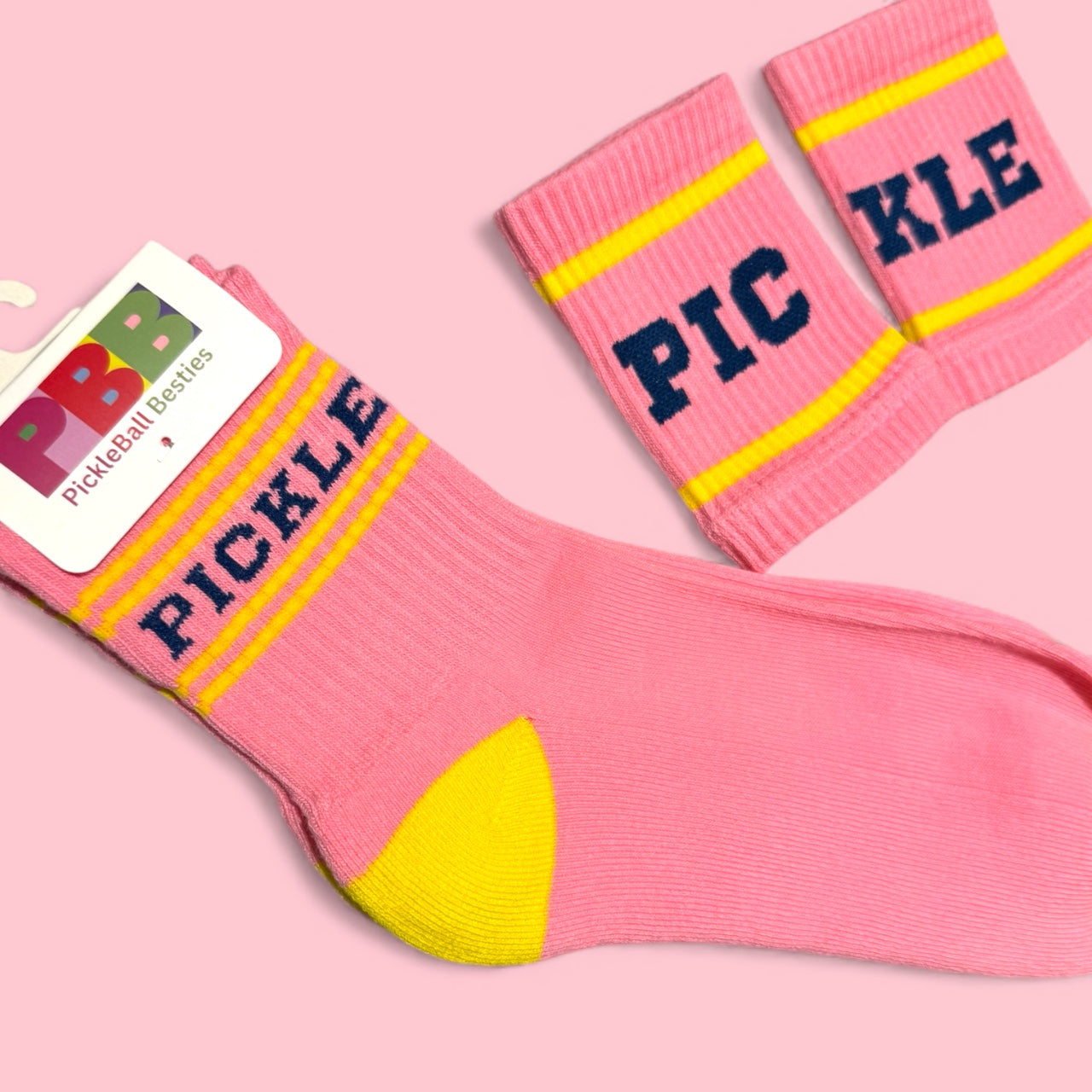 PICKLE Wristbands | pink + navy + yellow