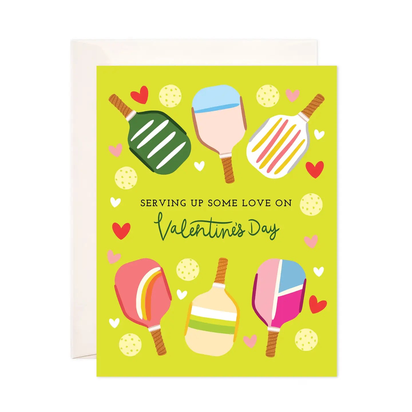Pickleball Valentine's Day Card | serving up some love