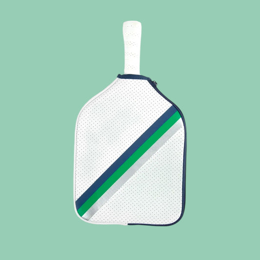 Just Dink It Pickleball Paddle Cover | white + navy + kelly green + silver
