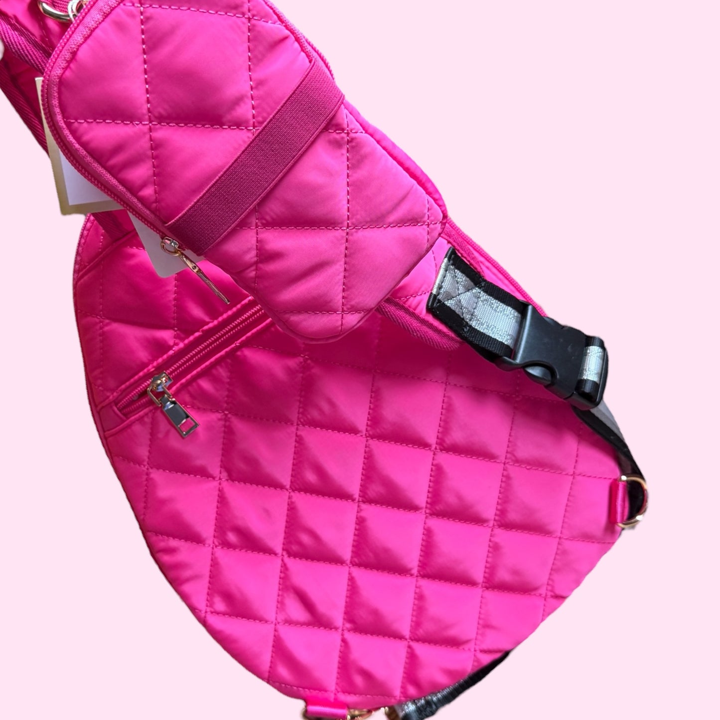 SUPER SALE! Puffer Sling Bag | Matte Hot Pink