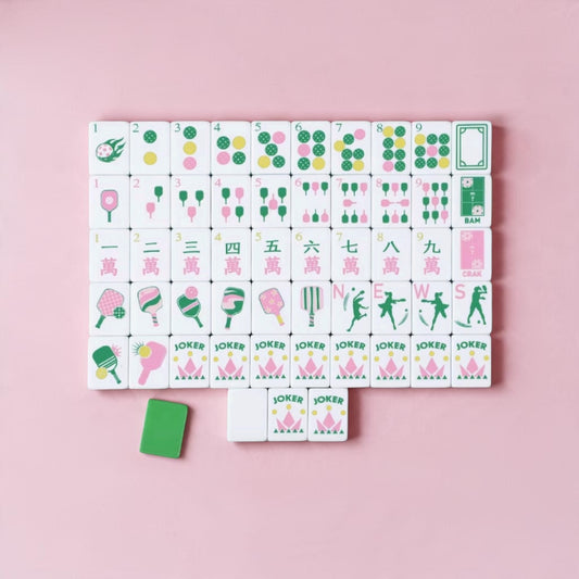 American Mahjong Pickleball Set | pink + vibrant green