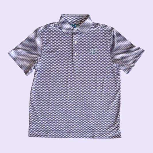 IN STORE ONLY! Performance Polo | purple + paddle pattern