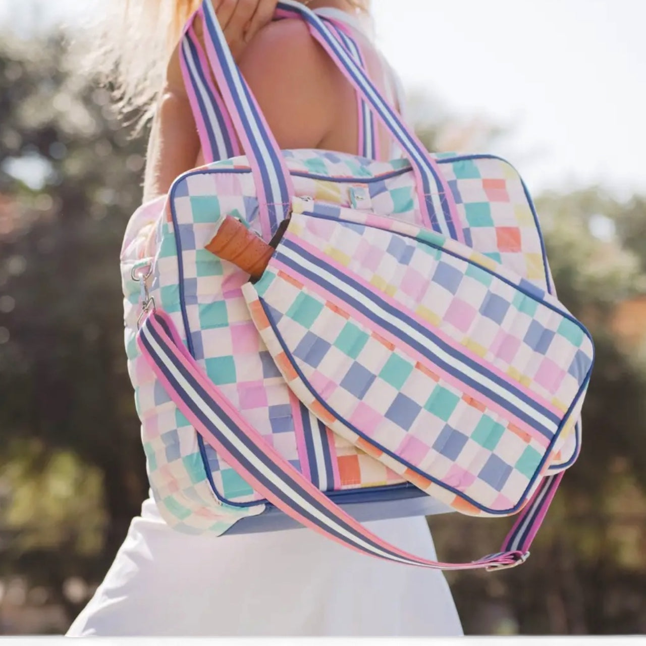 Pickleball Bag | multi color checkerprint