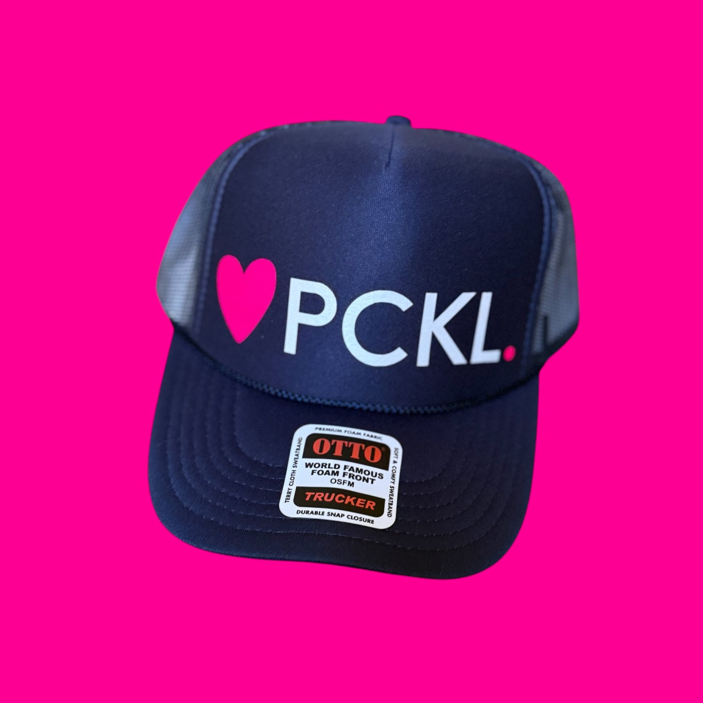 Heart Pckl High Profile Pickleball Trucker Hat | Navy