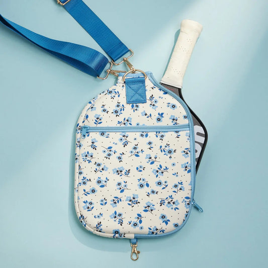 Floral Pickleball Paddle Cover | blue