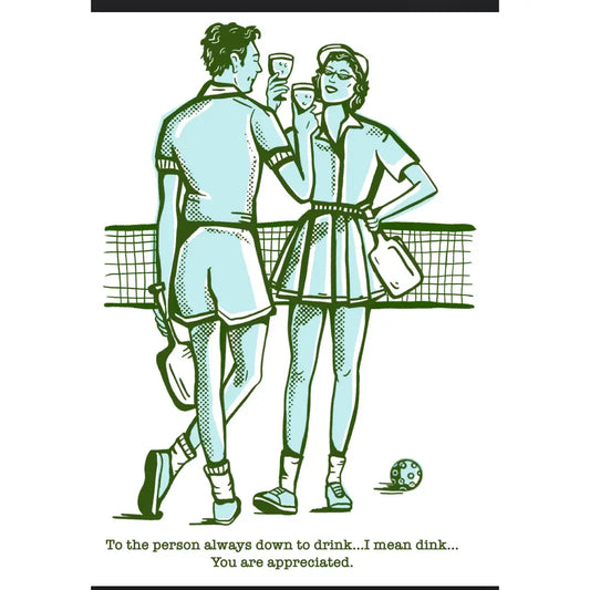 Pickleball Greeting Card | Partner Appreciation Day | blue