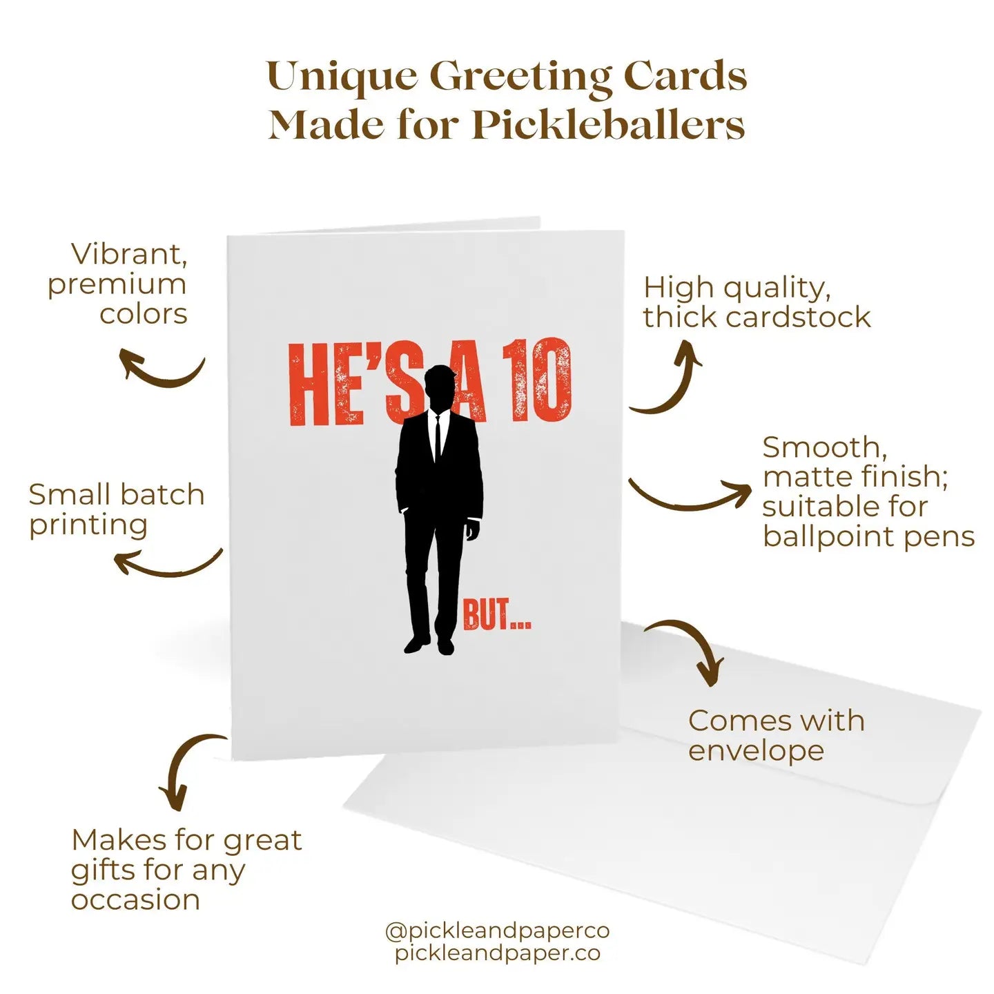 Pickleball Greeting Card | HE'S A 10 BUT HIS DUPR IS A 2.5