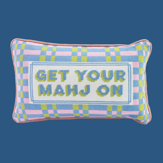 Get Your Mahj On Needlepoint Pillow | IN STORE ONLY