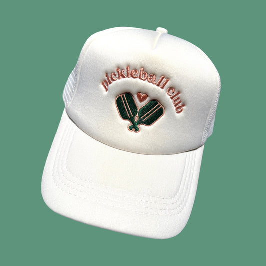 Pickleball Club Trucker Hat | White