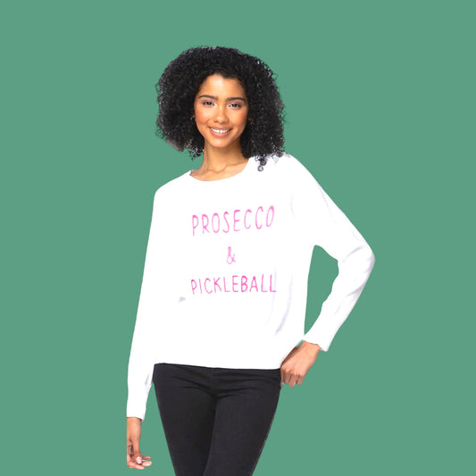 IN STORE ONLY! Cotton Crew Sweater | Prosecco & Pickleball