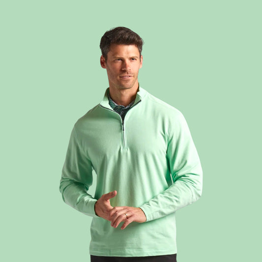 Bermuda Sands Quarter Zip Top | green ash