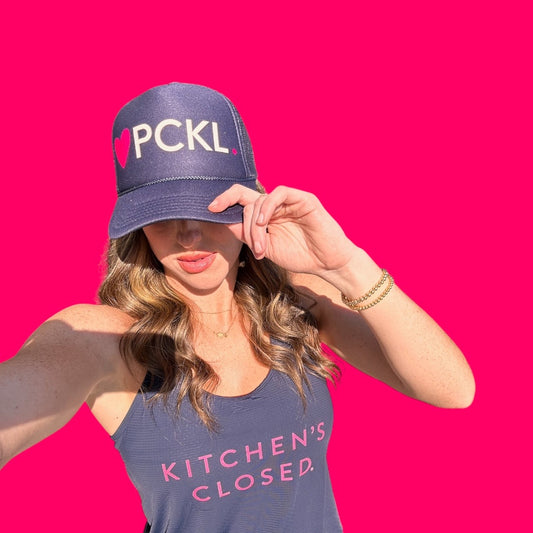 Heart Pckl High Profile Pickleball Trucker Hat | Navy