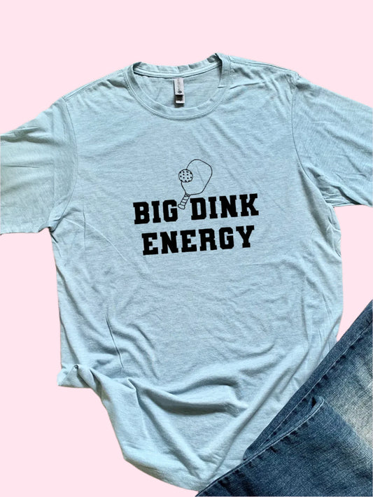 Big Dink Energy, Pickleball - Funny Men's Tee | Stonewash Blue (Black Ink)