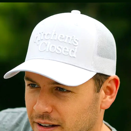 Kitchen's Closed Pickleball Hat | white + white