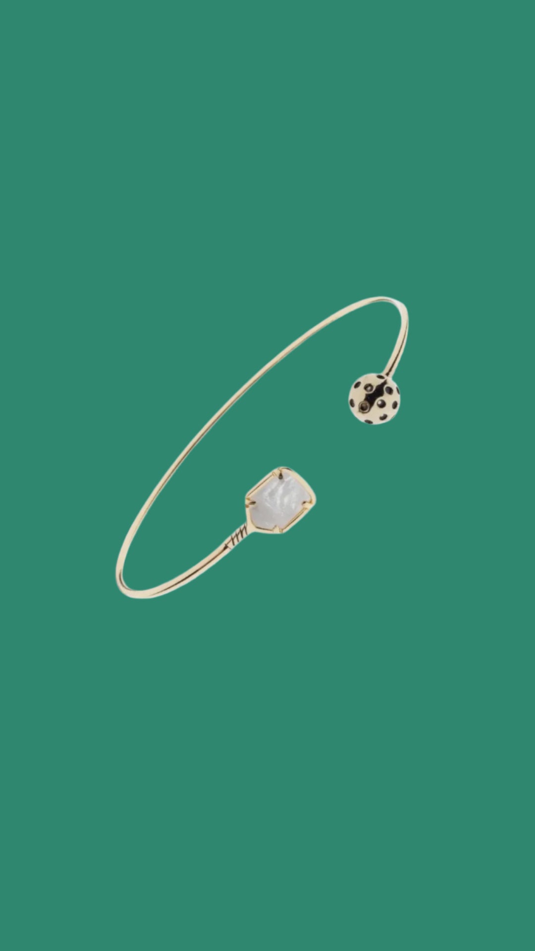 Pickleball Paddle Cuff Bracelet | Gold