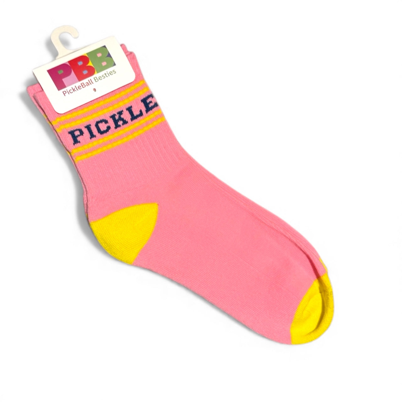 Pickle Fun Socks | pink + navy + yellow