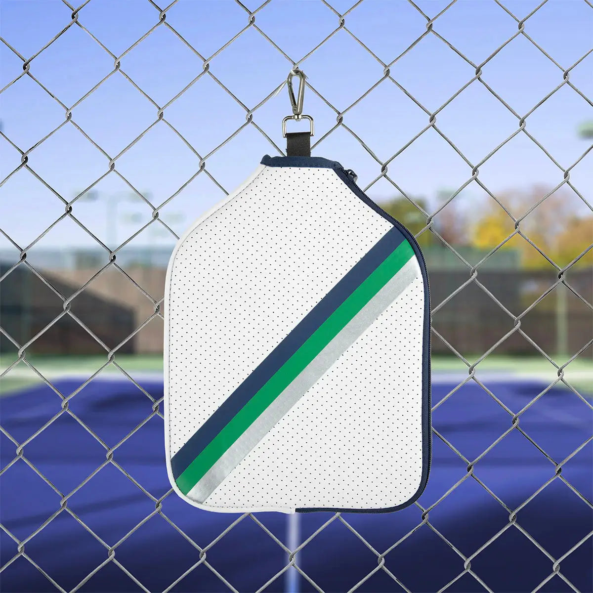 Just Dink It Pickleball Paddle Cover | white + navy + kelly green + silver