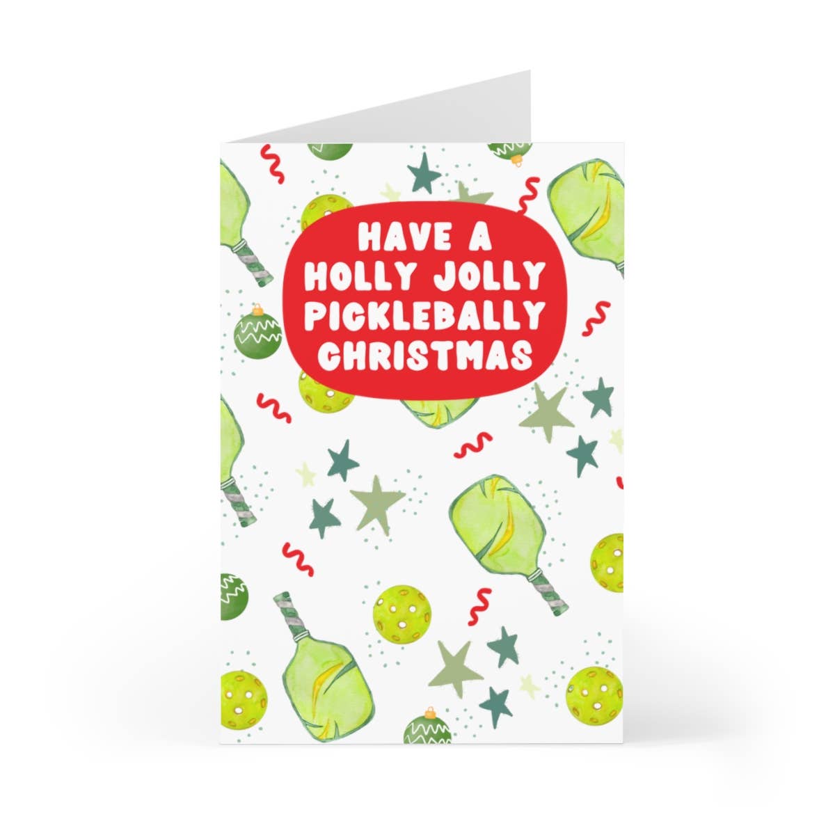 Pickleball Christmas Card | Have a Holly Jolly Picklebally Christmas
