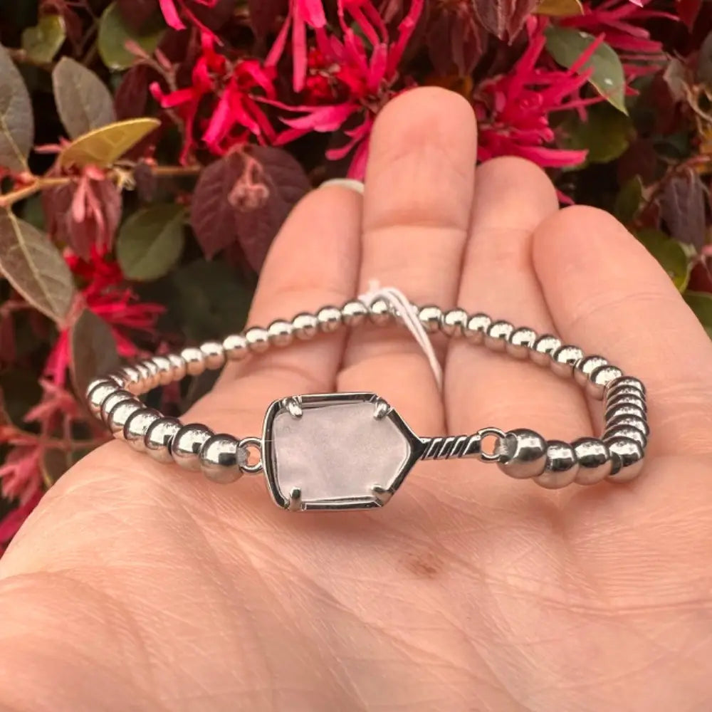SUPER SALE! Pickleball Paddle Bangle Bracelet | Silver