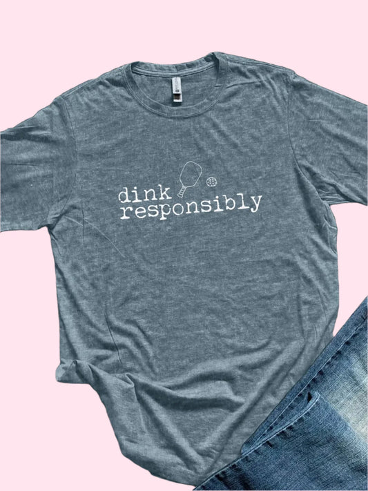 Dink Responsibly - Funny Men's Tee |  Indigo (White Ink)