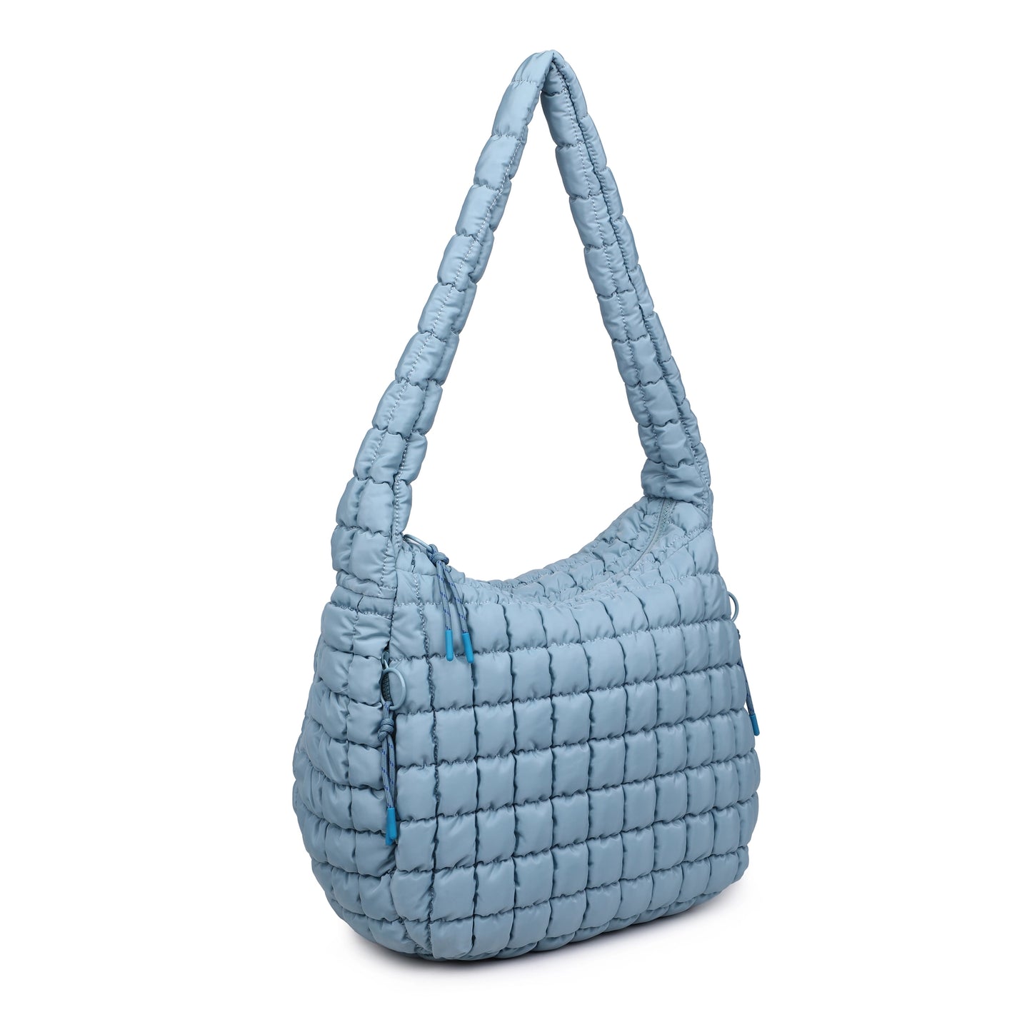 Quilted Puffer Hobo Bag | Sky Blue