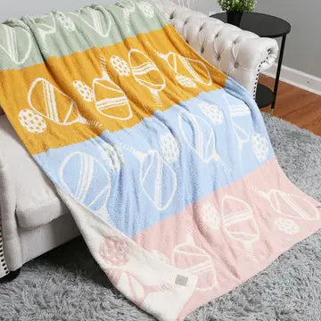 Pickleball Printed Cozy Soft Throw Blanket