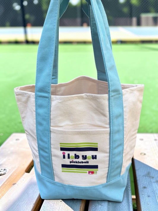 i lob you pickleball | mini Carryall Tote Bag | sky blue