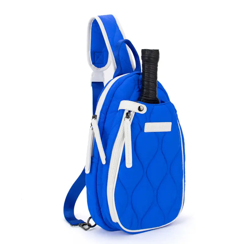 Pickleball Courtside Sling | electric blue + white