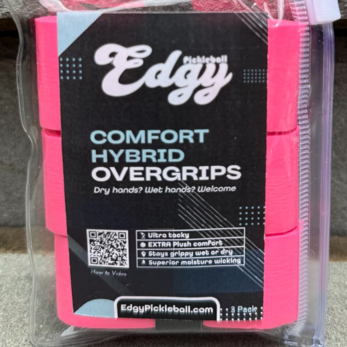 Hybrid Overgrip | 3 Pack | Hot Pink