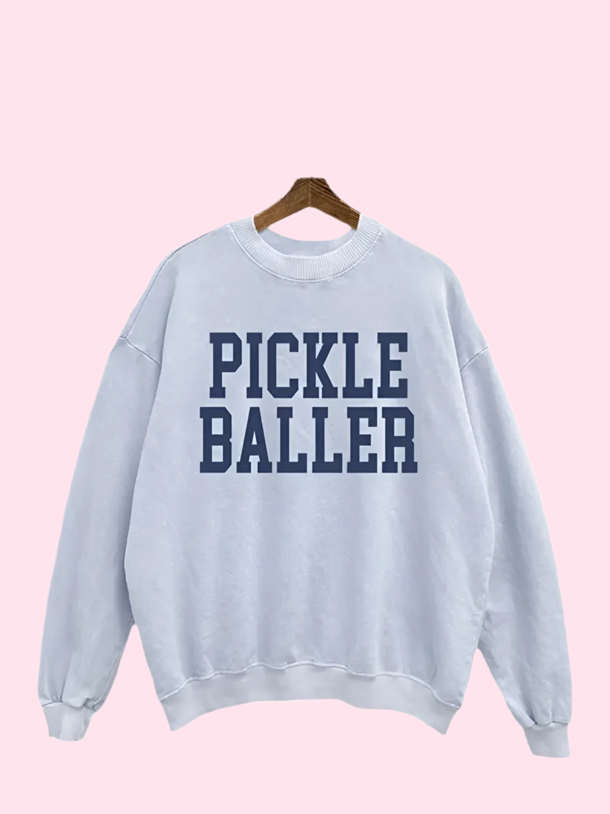 PICKLEBALLER | Mineral Washed Blue Sweatshirt