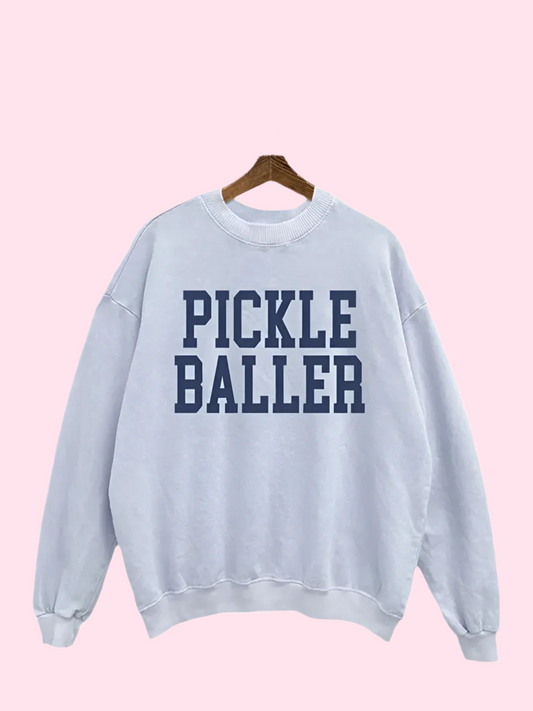 PICKLEBALLER | Mineral Washed Blue Sweatshirt