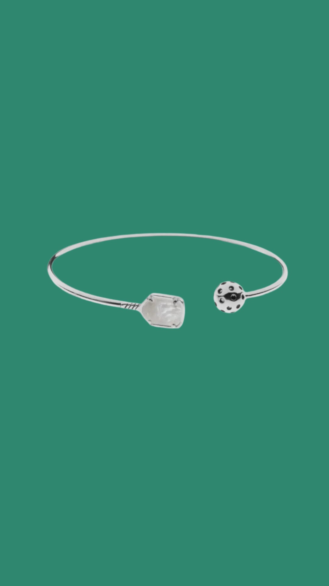 Pickleball Paddle Cuff Bracelet | Silver
