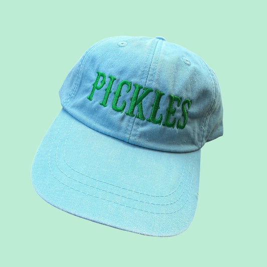 Embroidered Blue Hat | green pickles