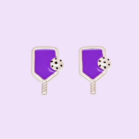 Pickleball Paddle Stud Earrings | purple