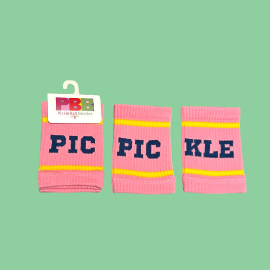 PICKLE Wristbands | pink + navy + yellow