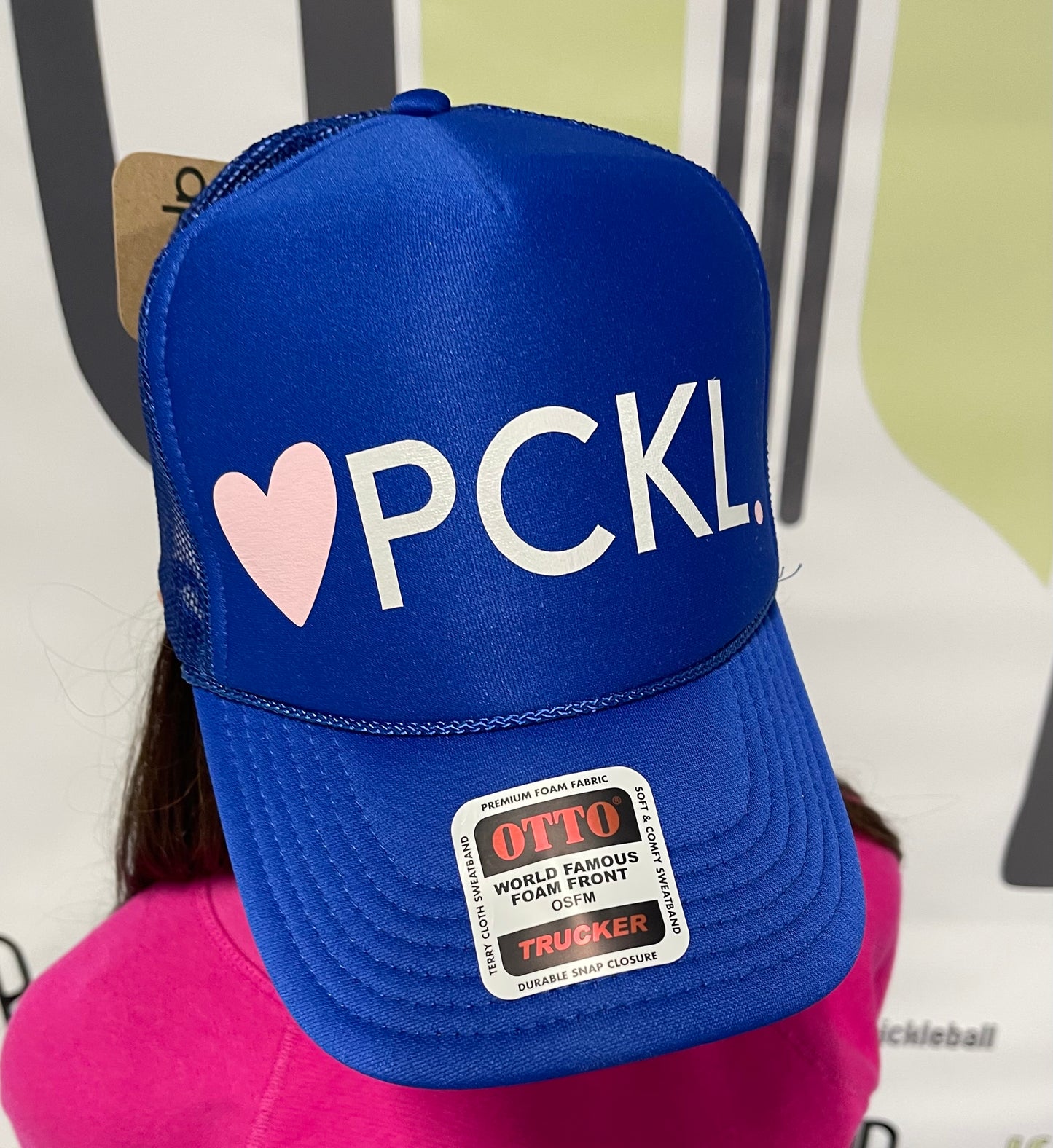 Heart PCKL High Profile Pickleball Trucker Hat | Cobalt Blue