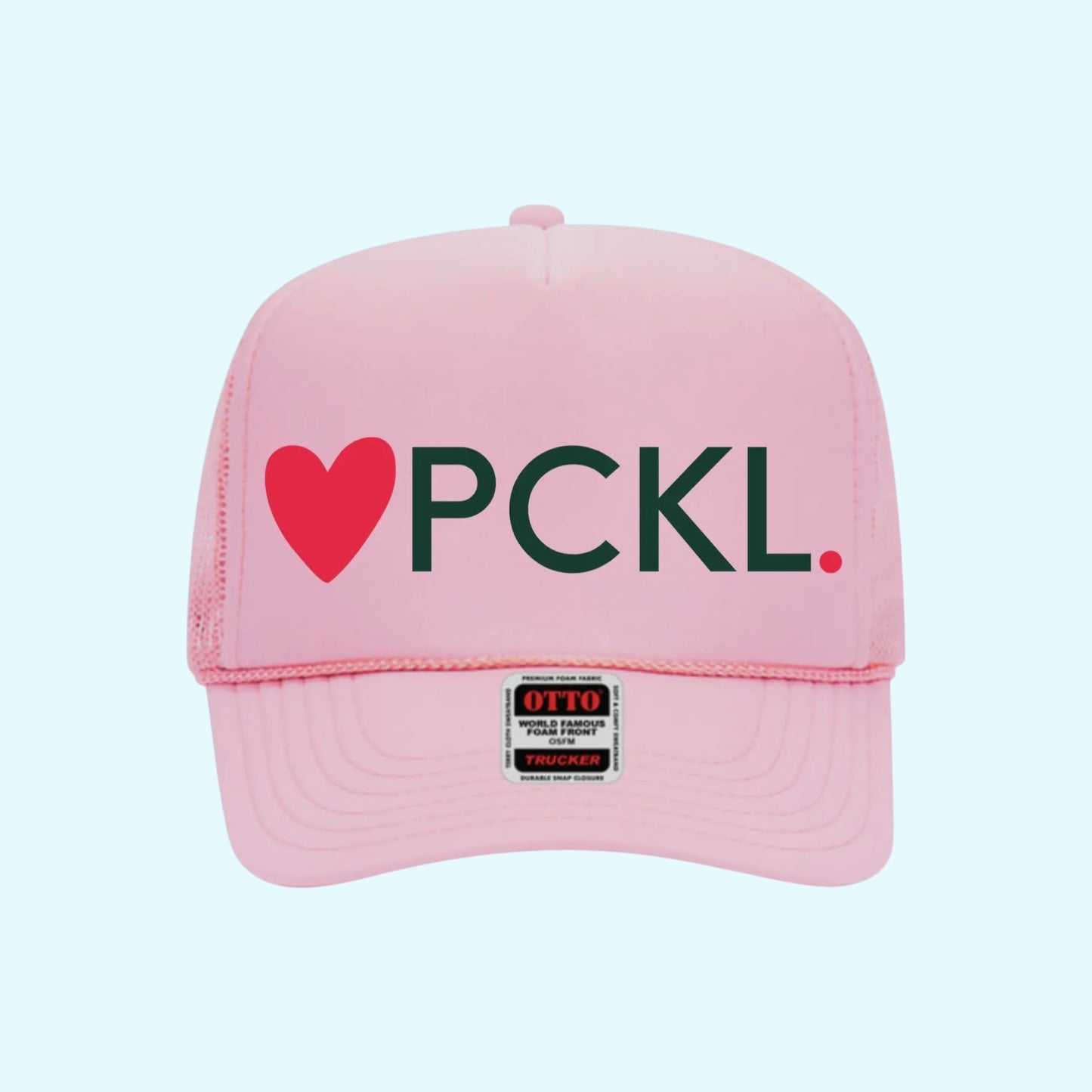 Heart PCKL High Profile Pickleball Trucker Hat | Pink