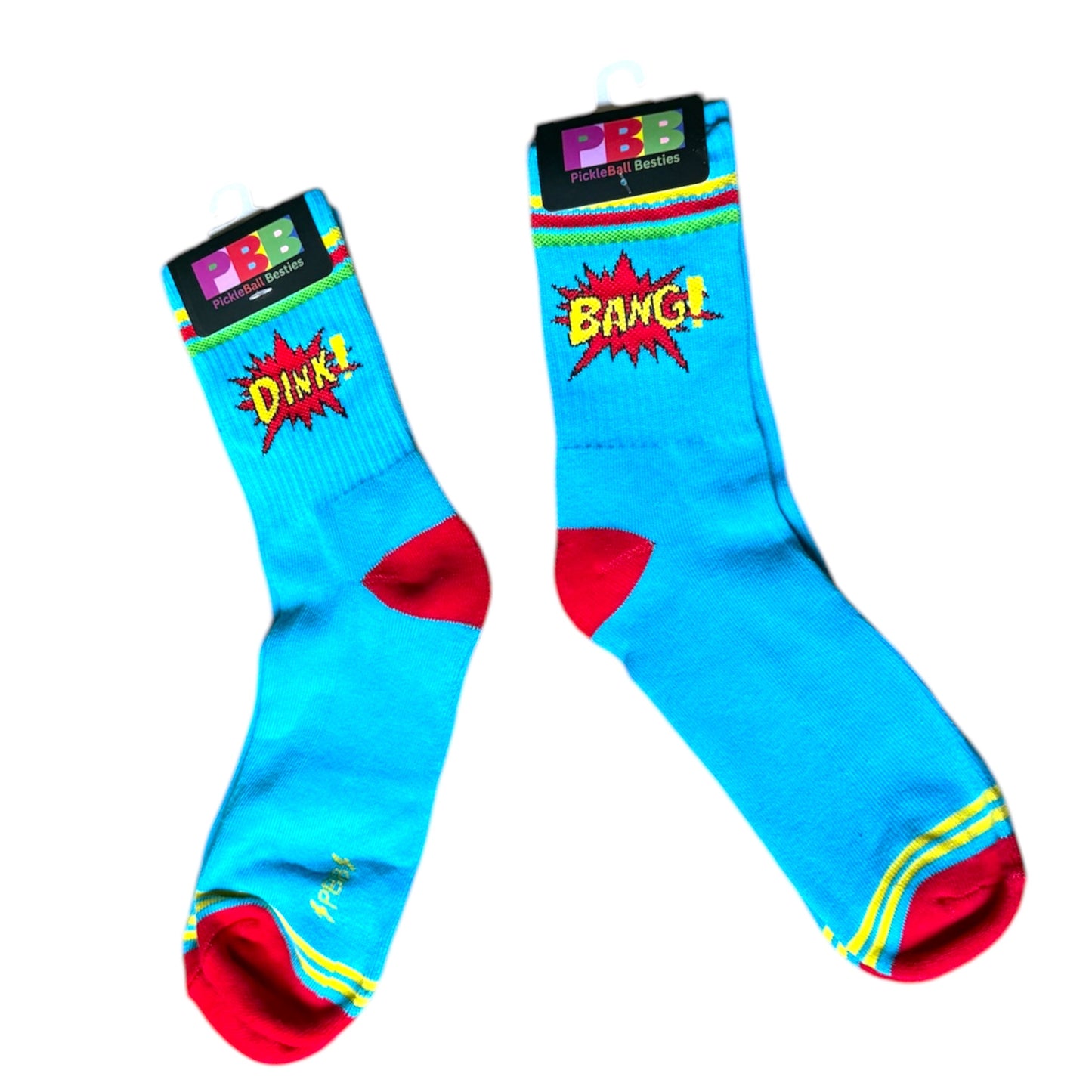 SUPERHERO Style BANG! + DINK! Fun Socks | Blue