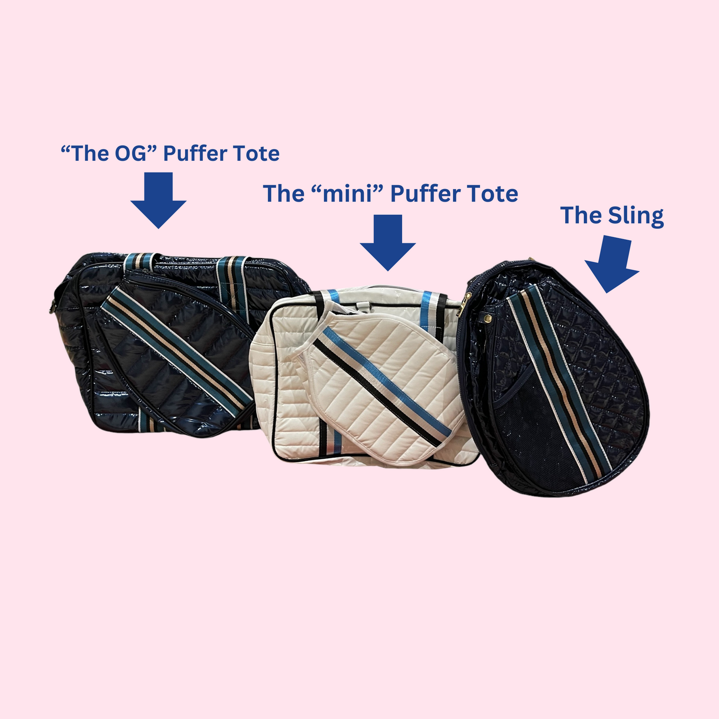 "The OG" Pickleball Puffer Tote | Shiny Navy Blue