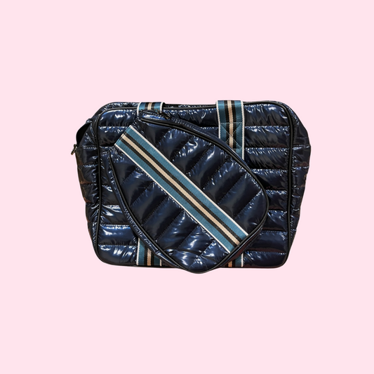 "The OG" Pickleball Puffer Tote | Shiny Navy Blue