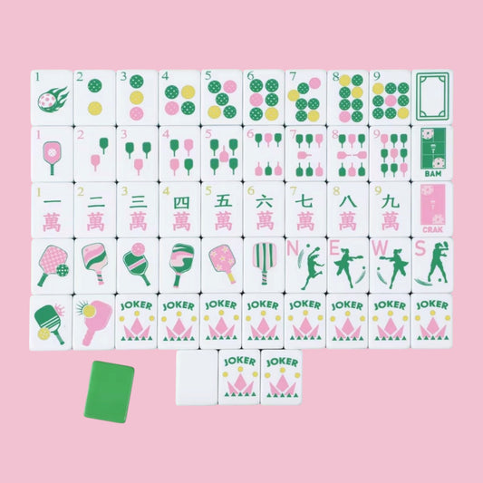 American Pickleball Mahjong Set | pink + green