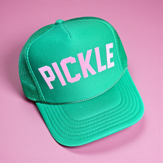 PICKLE Trucker Hat | green + light pink