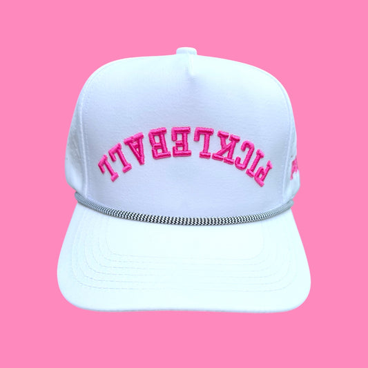 PICKLEBALL Upside Down Hat | white + hot pink